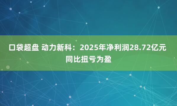 口袋超盘 动力新科:2025年净利润28.72亿元 同比扭亏为盈